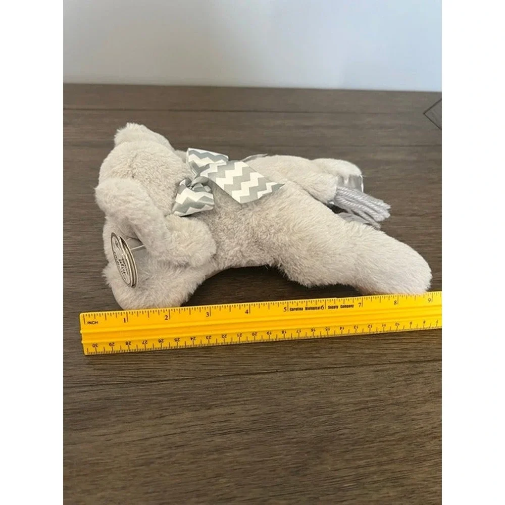 Bearington Baby Collection Gray Elephant Plush Stuffed Animal Chevron Bow Tag